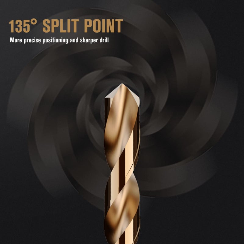 MACXCOIP Cobalt Drill Bit Set  115Pcs M35 High Speed Steel Bits for Hardened Metals  Stainless Steel  Cast Iron and Wooden Plastics  with Metal Index Storage Box - Image 3